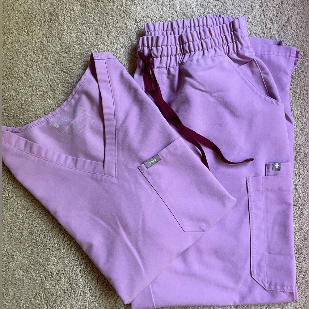 Figs Scrubs in Dusk, original high waist Scrunchie Size L and XL